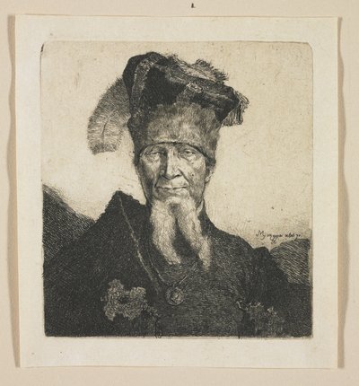 Portret van een man, zogenaamd "Mazeppa" door Stefan Juliusz Norblin de la Gourdaine