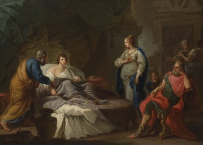 Antiochus verlangt naar Stratonice, c.1740 door Stefano Pozzi