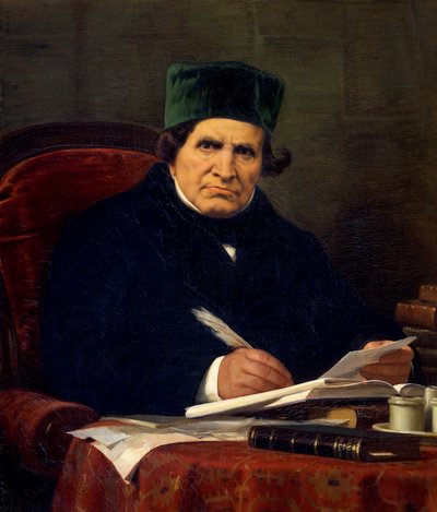 Portret van Giovan Battista Niccolini, Italiaanse toneelschrijver en patriot door Stefano Ussi