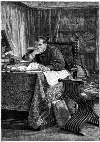 Portret van Niccolo di Bernardo dei Machiavelli (Nicolas Machiavel). door Stefano Ussi