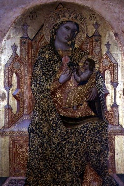 Madonna en kind op de troon door Stefano Veneziano