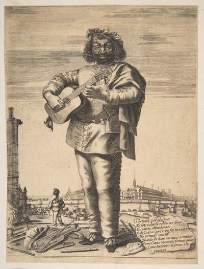 Carlo Cantu genaamd Buffetto, 1646. Makers: Stefano della Bella, Jean Couvay door Stefano della Bella, Jean Couvay