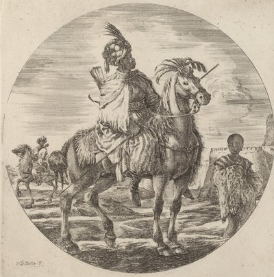 Een zwarte ruiter door Stefano della Bella