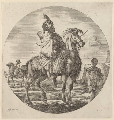 Een zwarte ruiter door Stefano della Bella