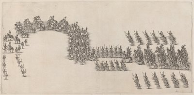 Een Processie van Zestig Ruiters en Fakkeldragers, 1652 door Stefano della Bella