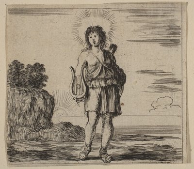Apollo, uit Spel van Mythologie door Stefano della Bella