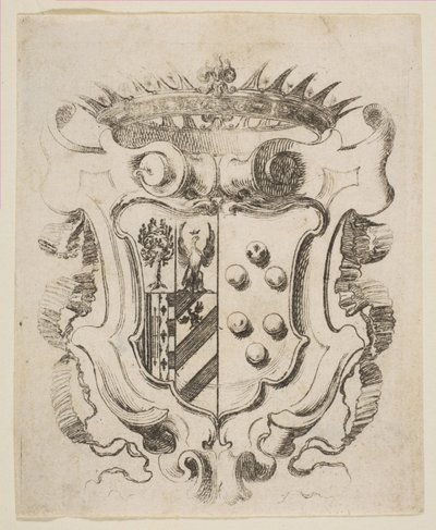 Wapens van de Medici met Della Rovere door Stefano della Bella