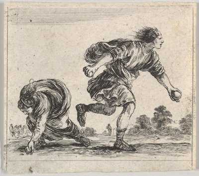 Atalanta en Hippomenes, uit Spel van Mythologie, 1644 door Stefano della Bella