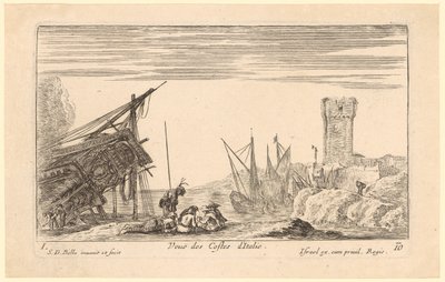 Uitzicht op de Italiaanse kust door Stefano della Bella