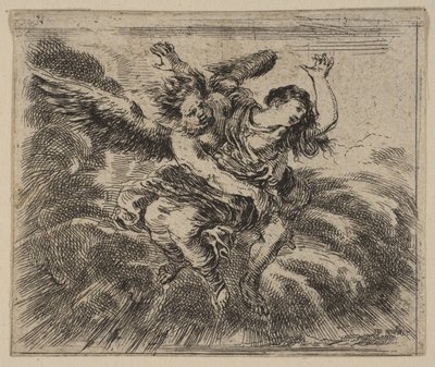 Boreas en Oreithyia, uit Spel van Mythologie Jeu de la Mythologie, 1644 door Stefano della Bella