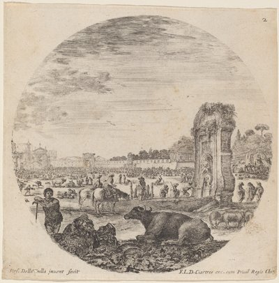 Campo Vaccino, 1646 door Stefano della Bella