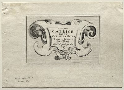 Caprices: Titelpagina door Stefano della Bella