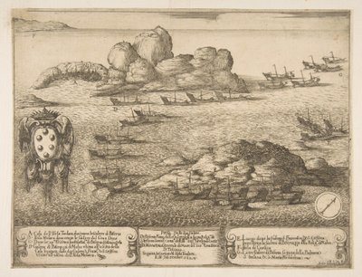Verovering van twee galeien bij Byserta, 1628 door Stefano della Bella