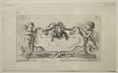 Collectie van Diverse Caprices en Nieuwe Ontwerpen van Cartouches en Ornamenten: Nr. 17 door Stefano della Bella