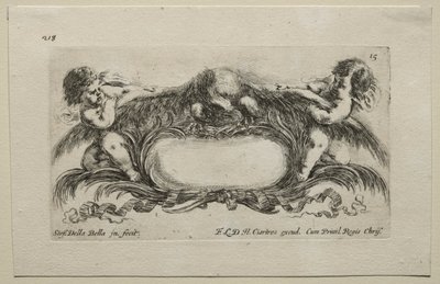 Verzameling van Verschillende Caprices en Nieuwe Ontwerpen van Cartouches en Ornamenten: Nr. 15 door Stefano della Bella