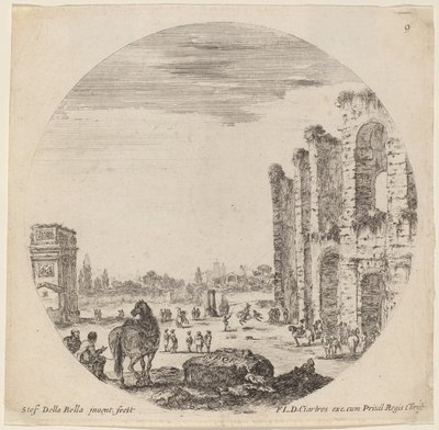 Colosseum en Boog van Constantijn door Stefano della Bella