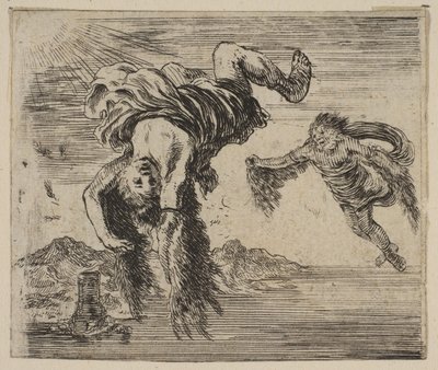 Daedalus en Icarus, uit Spel van Mythologie, 1644 door Stefano della Bella