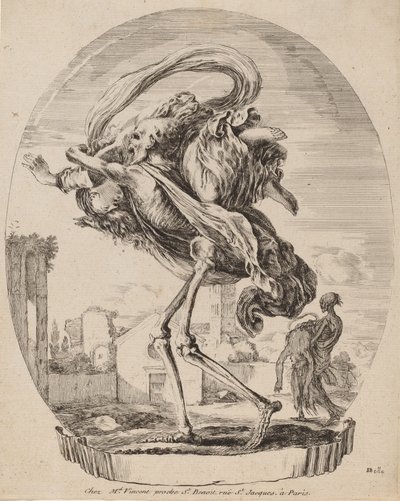 De dood draagt een vrouw, waarschijnlijk 1648 door Stefano della Bella