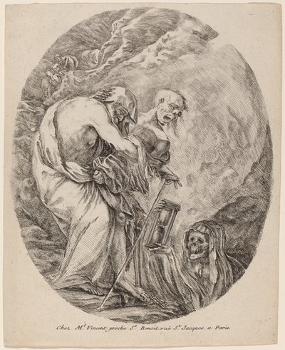 Dood met een oude man, waarschijnlijk 1648 door Stefano della Bella