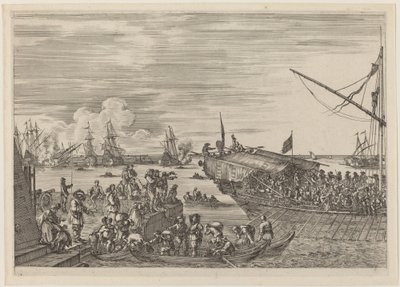 Vertrek van een schip door Stefano della Bella
