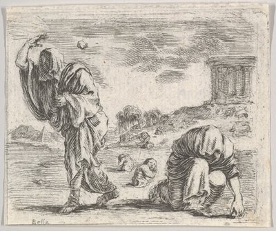Deucalion en Pyrrha, uit Spel van Mythologie door Stefano della Bella
