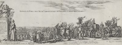 Intocht van de Poolse Ambassadeur in Rome, 1633 door Stefano della Bella