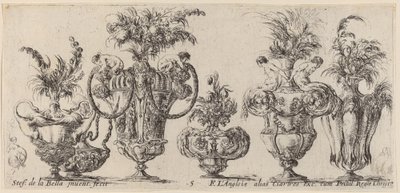 Fantastische vazen, waarschijnlijk 1646 door Stefano della Bella