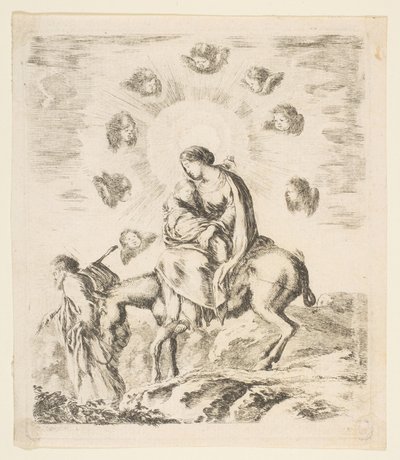 Vlucht naar Egypte, ca. 1641 door Stefano della Bella