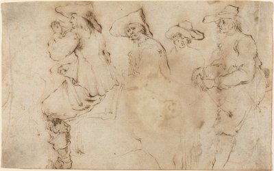 Vier Ruiters, 1627-30 door Stefano della Bella