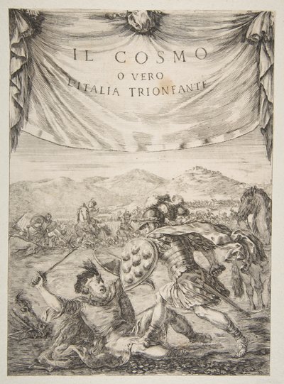Frontispice voor Il Cosmo, 1650 door Stefano della Bella