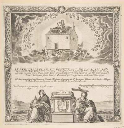Frontispice voor Le Véritable Plan et Pourtrait de la Maison de la Ste. Vierge door Stefano della Bella