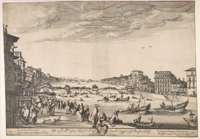 Spel van de Brug, Pisa door Stefano della Bella