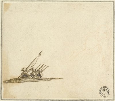 Groep voetsoldaten door Stefano della Bella