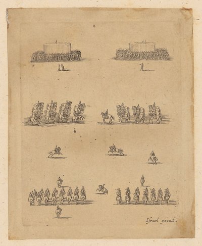Infanterie- en cavalerie-eenheden door Stefano della Bella