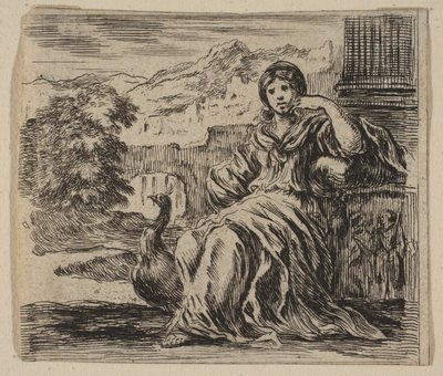 Juno, uit Spel van Mythologie Jeu de la Mythologie, 1644 door Stefano della Bella