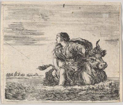 Jupiter en Europa, uit Game of Mythology Jeu de la Mythologie door Stefano della Bella