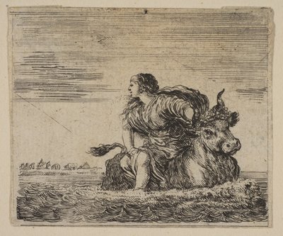 Jupiter en Europa, uit Spel van Mythologie Jeu de la Mythologie door Stefano della Bella