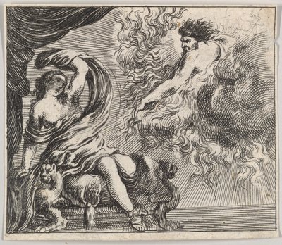 Jupiter en Semele, uit het spel van Mythologie, 1644 door Stefano della Bella