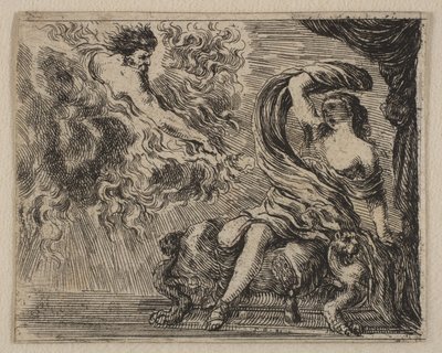 Jupiter en Semele, uit Spel van Mythologie Jeu de la Mythologie, 1644 door Stefano della Bella