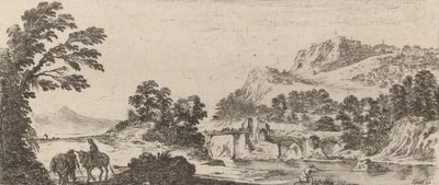 Landschap met brug, 1641 door Stefano della Bella