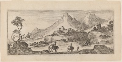 Landschap met Kasteel door Stefano della Bella