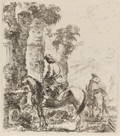 Landschap met Ruiters, 1646 door Stefano della Bella