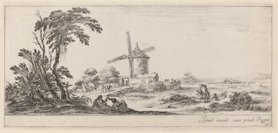 Landschap met Windmolen door Stefano della Bella