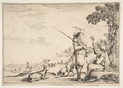 Le Florentin à la chasse door Stefano della Bella