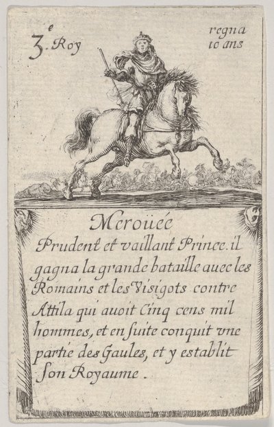 Meroüée Prudent et vaillant..., uit Spel van de Koningen van Frankrijk, 1644 door Stefano della Bella