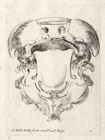 Nieuw Model voor een Cartouche door Stefano della Bella