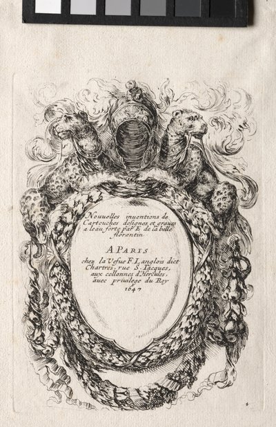 Nieuw model voor een cartouche, 1647 door Stefano della Bella