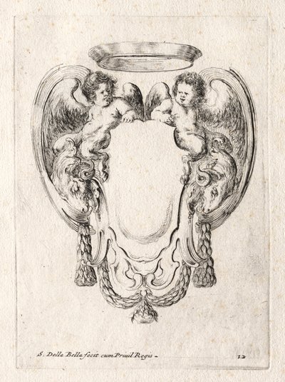 Nieuw model voor een cartouche, 1647 door Stefano della Bella