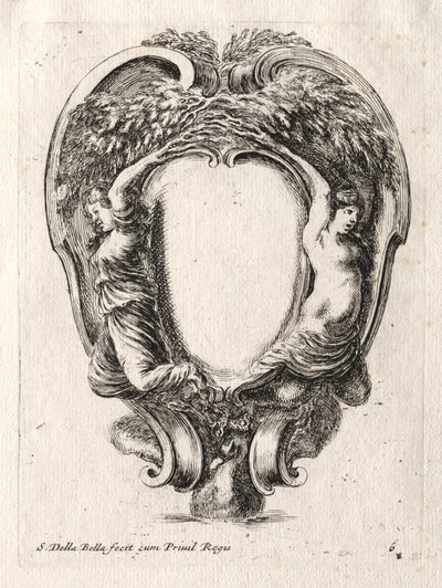 Nieuw model voor een cartouche, 1647 door Stefano della Bella