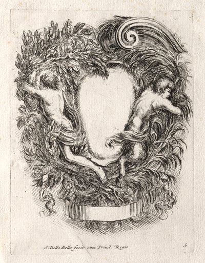 Nieuw Model voor een Cartouche, 1647 door Stefano della Bella